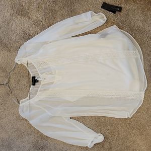 Ab studio women's double layer peasant top